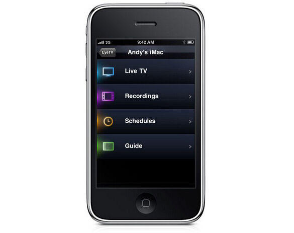 Besitzt der Nutzer zugleich ein iPhone, kann er mit der Eye-TV-App aus dem Appstore auf seinem iPhone via WLAN Live-TV oder seine Aufnahmen ansehen. (Archiv: Vogel Business Media)