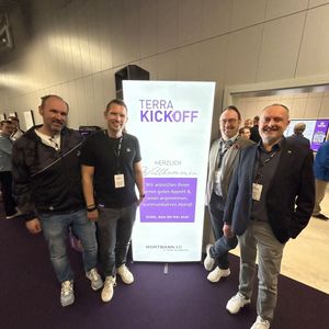 Team Wortmann auf dem Terra Kickoff Event: (v. l.) Sven Öpping, Christian Wiechert, Thomas Knicker und Volker Kaps (Bild: Vogel IT-Medien GmbH)