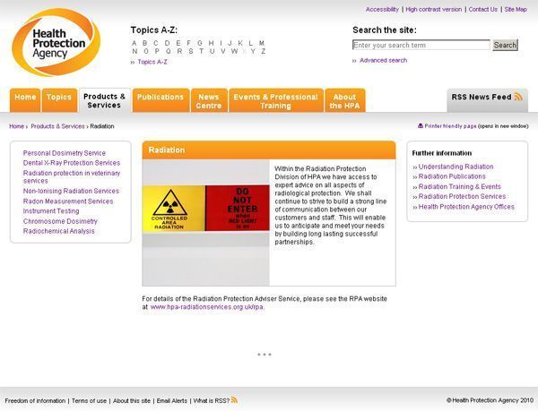 Abbildung 2: Die Website der „Health Protection Agency“ ist sehr empfehlenswert (http://www.hpa.org.uk/radiation); Bild: Dr. Franz-Joachim Kauffels (Archiv: Vogel Business Media)