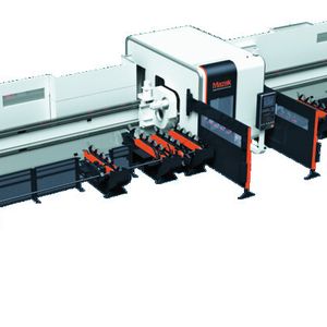 Bild 2: Die 3D-Laserschneidanlage ist die ideale Maschine für lange und schwere Rohre, wie sie beispielsweise im Heiz- und Lüftungssystembau sowie in unterschiedlichsten Großmaschinen wie Kranen und Landmaschinen Verwendung finden.