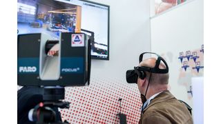Mit der VR-Brille ging es für die Gäste durch die Produktion bei AMF-Bruns. (Bild: AMF-Bruns )