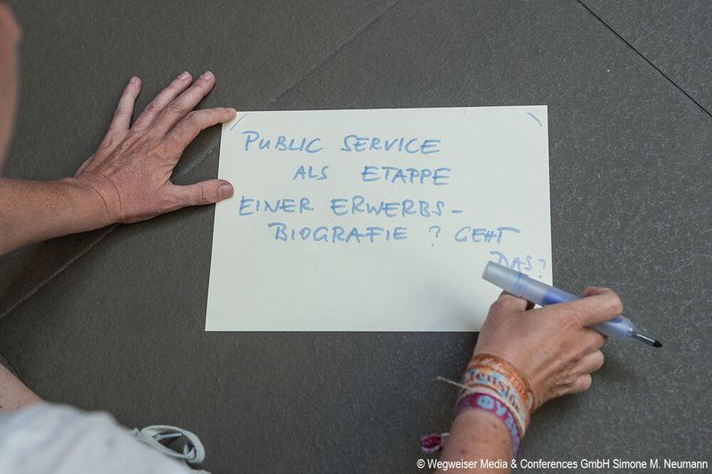 Eine der Fragen, welche die Teilnehmer des Barcamps bewegten (Wegweiser Media & Conferences GmbH/Simone M. Neumann)
