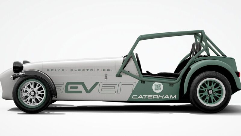 Eigentlich sieht der „EV Seven“ aus wie Caterhams schon seit Jahrzehnten aussehen. Allerdings fehlt der Auspuff.