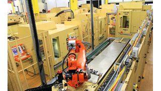 The automated Roeders machining, washing and measuring cell in Julius Blum’s toolroom in Hoechst, Austria. (The Right Image)