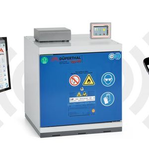 Abb.1: Ein sicherer Blick auf die Gefahrstoffe: Mithilfe einer App oder einem PC kann die Lagerung überwacht werden. 