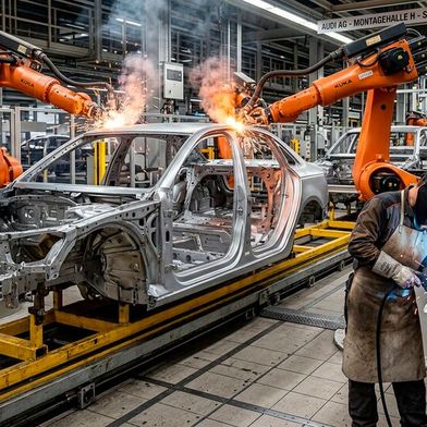 Die Lage in der deutschen Automobilfertigung ist auch mit Blick auf die globale Konkurrenz nicht berauschend. Lesen Sie hier, was eine aktuelle Analyse der Situation offenbart ... (Bild: KI-generiert)