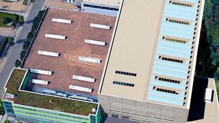 Neben dem bestehenden Lager von Schukat (links) soll in den nächsten Monaten das neue Lagergebäude entstehen (rechts). (Schukat)