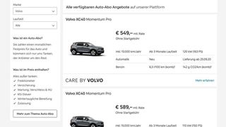 Die Abokonditionen sind auf beiden Plattformen identisch. (Bild: Autoscout 24)
