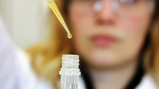 Flüssigprodukte aus der Braunkohle: Untersuchung in einem Labor (Bild: TU Bergakademie Freiberg)