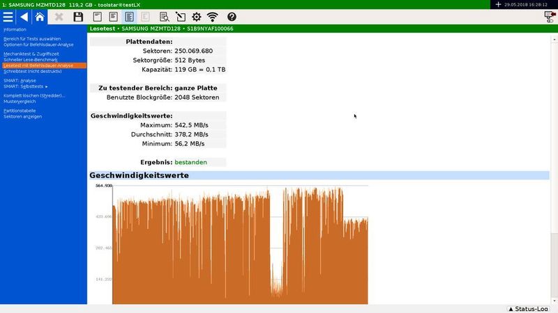 Für Massenspeicher bringt das Testprogramm mehrere Benchmarks mit. (Vogel IT-Medien)