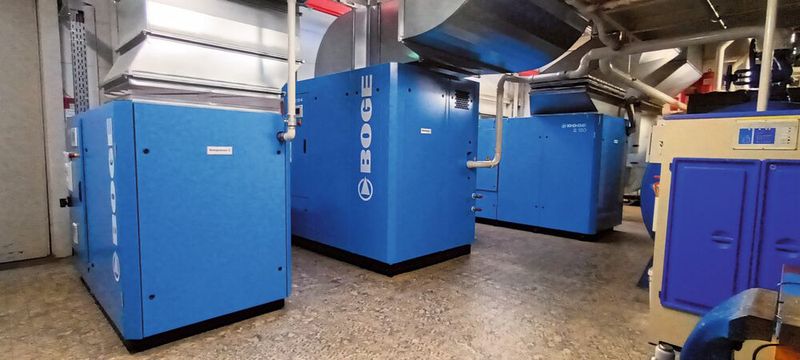 Weidmüller hat für zahlreiche Prozesse im Unternehmen fünf separate Druckluftnetze installiert, in die jeweils bis zu sieben Kompressoren und weitere Komponenten integriert sind. (Bild: Weidmüller)