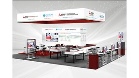Three Themes. One Factory. Auf der SPS 2026 zeigt Mitsubishi Electric, wie Energieeffizienz, Datentransparenz und Cybersicherheit in der Produktion zusammenspielen.  (Bild: Mitsubishi Electric)