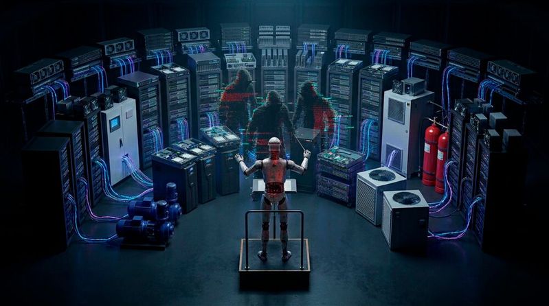 Die KI soll in etwa fünf Jahren Energie-Optimierung, Predictive Maintenance, Ressourcenzuordnung , zum Beispiel von CPU, GPU und Bandbreite, orchestrieren können. Doch diese agentische Steuerungsebene wird nicht nur zum Produktivitätshebel, sondern auch zu einer hochprivilegierten Angriffsfläche. (Bild:  Gemini / KI-generiert)