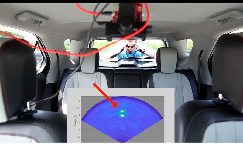 Bild 3. Der TI-mmWave-Sensor erkennt hier einen möglichen Einbrecher hinten am Fahrzeug. (TI)