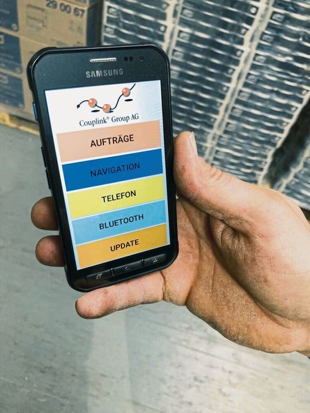 Couplinkyourfleet Logistik erkennt anhand der Angaben den jeweiligen Mitarbeiter und zeigt ihm eine Übersicht aller an diesem Tag anzufahrenden Stationen inklusive der jeweiligen Aufträge (Couplink)