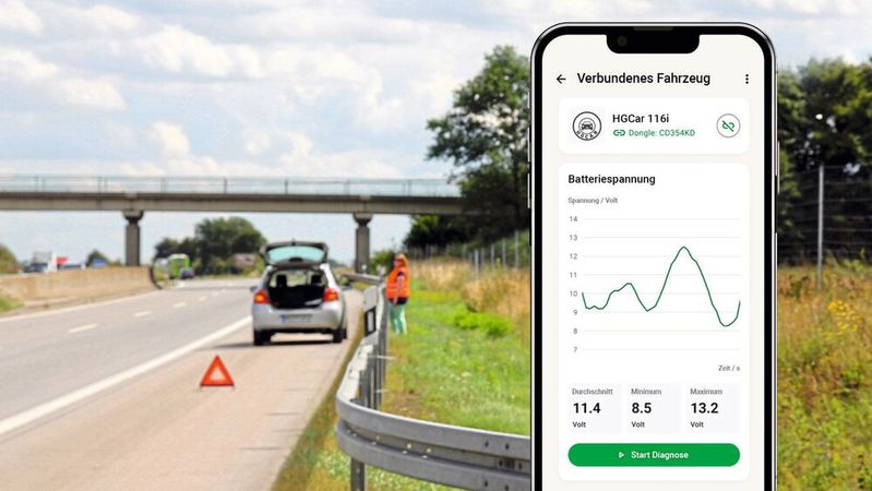 Mitglieder, die das künftige Konzept „ADAC Smart Connect“ nutzen, können digital per App den Zustand ihres Autos checken. Der Automobilclub kann es dann im Pannenfall von der Zentrale aus reparieren.(Bild:  ADAC/HGS)