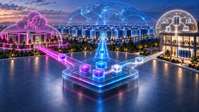 Hybride Cloud-Umgebungen mit Codesphere in die T Cloud bringen.(Bild:  Deutsche Telekom, KI-generiert)