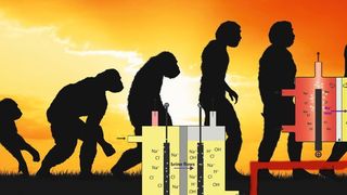 Die Entstehung der Arten: Die Membran-Elektrolyse (rechts) ist die letzte Stufe der Evolution der Chlorchemie nach dem Amalgamprozess (links) und dem Diaphragma-Verfahren (Mitte). (© adrenalinapura/fotolia.com, doethion/fotolia.com, DOC RABE /fotolia.com, [M]-Sahlmüller)