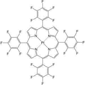 Abb. 2:  Chemische Struktur des Sauerstoffindikators: Platin(II)-meso-tetrakis-(pentafluorphenyl)porphyrin. 