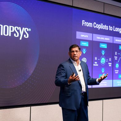 Investor Day 2026: Synopsys Chief Product Development Officer Shankar Krishnamoorthy erläutert die KI-Strategie.  (Bild: Synopsys)
