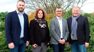 Neuer Vorstand der VTH-Fachgruppe „Persönliche Schutzausrüstungen“ (v.l.): Timm S. Bendinger (Hugo Roth, Wilnsdorf), Antonia Ellerbrock (Kahmann & Ellerbrock, Bielefeld), René Dengler (Karl Dengler, Frankfurt) und Vorsitzender Wolfgang Möwius (Möwius, Hamburg). (Bild: VTH/Kollaxo)