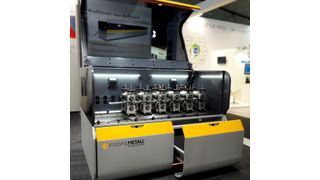 Das neue Maschinenkonzept auf der Blechexpo im November 2017 in Stuttgart. (Profilmetall)