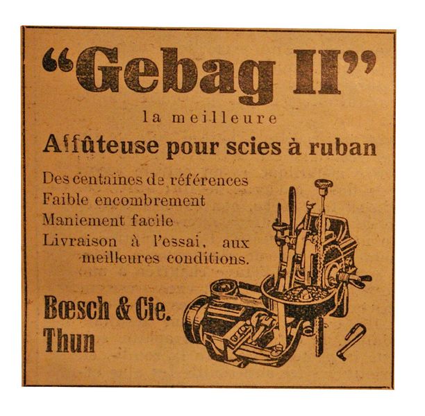 Publicité originale datant de janvier 1933, date de l'éclosion du MSM, Marché Suisse des Machines. (Image: MSM / Document d'archive)