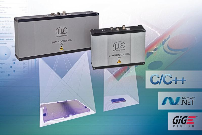 Die 3D-Sensoren der Serie Surface Control von Micro-Epsilon ermöglichen eine genaue Inline Form- und Oberflächenprüfung.(Bild:  Micro-Epsilon)