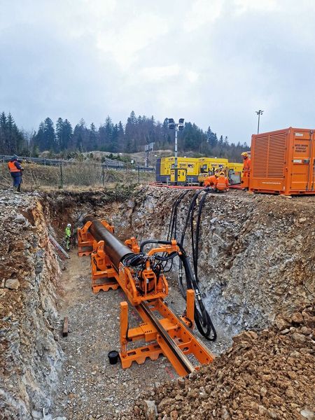 Die erste von zwei Bohrungs-Baustellen in Kroatien, hier bei Lučice, war gut 107 Meter lang und hatte einen Durchmesser von einem Meter. (Bild: Petzold)