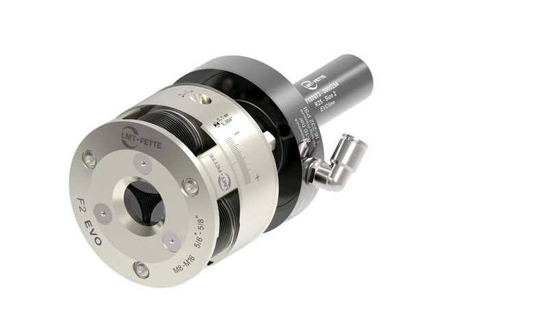Der neue Axilrollkopf EVOline mit Adaption für kühlmittelbetriebe Schließeinrichtung von LMT Tools. (Bild: LMT Tools)