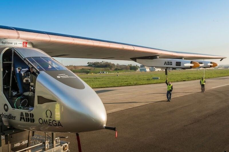 12.000 in den Flügeln eingebauten Solarzellen versorgen die vier 10 PS Elektromotoren mit erneuerbarer Energie. (Bild: Solar Impulse)