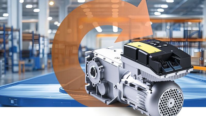 Das kompakte Motor Drive System IE5/IE7 von Lenze bietet mit hohem Wirkungsgrad und einer bis zu 60 % reduzierten Verlustleistung eine hohe Energieeffizienz. (Bild:  Lenze SE)