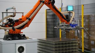 Opportunities for automation using robots can be found in all areas of manufacturing, such as in the palletizing of products. (Image:Koch Industrial Systems, LLC)