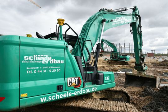 (Trimble Earthworks 3D Dual-GNSS auf CAT 336 und CAT323 NextGen-Bagger. Bildquelle: SITECH)