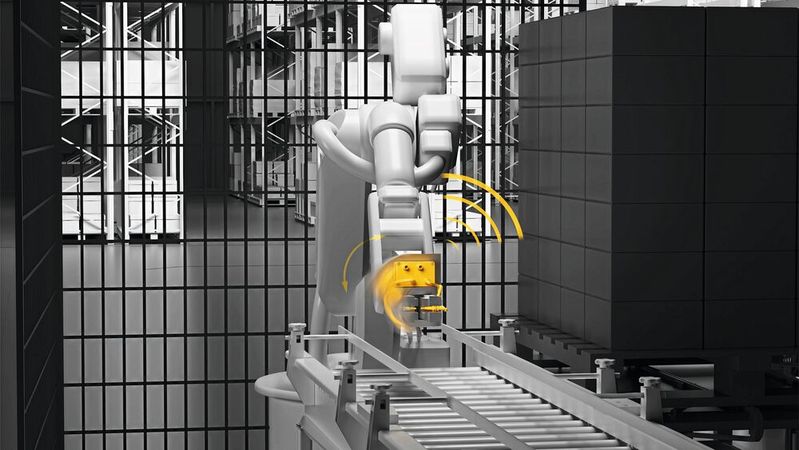 Schaltgeräte, die ihre Signale über die von Steute entwickelte bidirektionale sWave-Funktechnik übertragen, sind u. a. dann sinnvoll, wenn die Sensoren oder Schaltgeräte an beweglichen Maschinenkomponenten installiert sind.(Bild:  Steute)