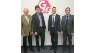 Erweiterte Führungsmannschaft (v.l.): Dr. Manfred Gössling (Inhaber), Dr. Frank Will (techn. GF), Dipl.-Volksw. Thomas Grafen (kfm. GF) sowie Werner Völlings (kfm. GF). (Bild: Gössling)