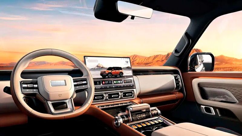 Das Interieur des Geely Galaxy Cruiser ist luxuriös und verfügt über viele physische Knöpfe und Tasten. (Bild: Geely)