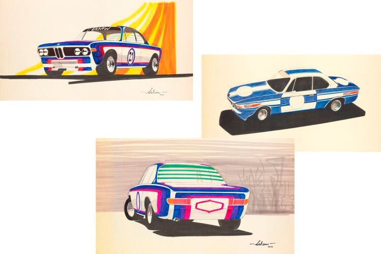 Tatsächlich kam es zu dem Rot vermutlich durch die Ölmarke Texaco. Mit ihr stand BMW zu der Zeit in Sposonoringverhandlungen. Das Violett ergibt sich als Mischfarbe aus Blau und Rot. (Bild: BMW AG)