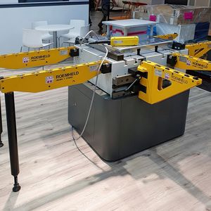 On the stand will be an example of Roemheld’s QDC (quick die change) product line, capable of accepting a tool delivered from the front or either side.(Source:  Roemheld)