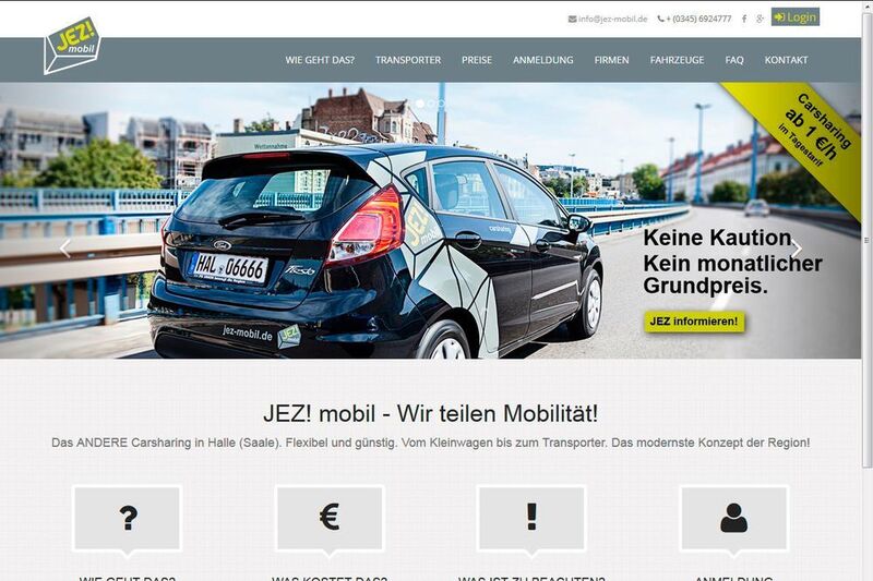 PS Union hat ein eigenes Carsharingkonzept namens JEZ Mobil entwickelt. Die JEZ-Mobil-Webseite informiert die Besuchern sehr detailliert über die Modalitäten und das Preismodell. (PS Union)