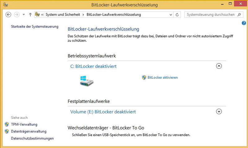 Ab Windows 8.1 ist die Festplattenverschlüsselung Bitlocker in allen Editionen von Windows 8 dabei. Da die neue Version deutlich schneller arbeitet und sich leichter aktivieren lässt, ist der Einsatz auch auf Notebooks, die aktuell noch nicht in den Genuss von Bitlocker gekommen sind, durchaus sinnvoll. (Bild: Archiv)