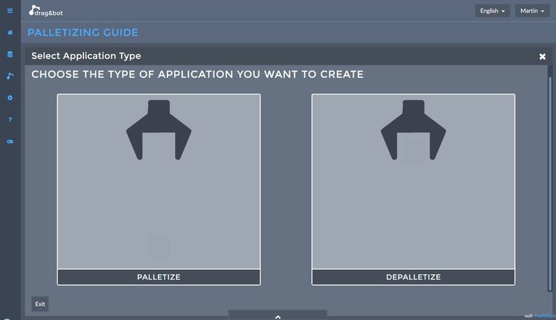 Guides sind Schritt-für-Schritt-Anleitungen mit Graphiken zur Erstellung komplexerer Anwendungen. Sie helfen den Benutzern, schnell eine Programmstruktur für typische Anwendungsfälle wie das Greifen sortierter Teile aus Rastern zu erstellen (Pick and Place). Der De-/Palletizing Guide hilft, Objekte aus einem Raster zu greifen oder in einem Raster zu abzulegen.  (Bild: drag&bot)