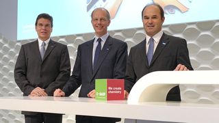BASF further develops its corporate strategy. Dr. Kurt Bock, Chairman of the Board of Executive Directors (center), Dr. Martin Brudermüller, Vice Chairman of the Board of Executive Directors (right) and Dr. Hans-Ulrich Engel, Chief Financial Officer (left). Photo: BASF - The Chemical Company, 2011  (Picture: BASF)