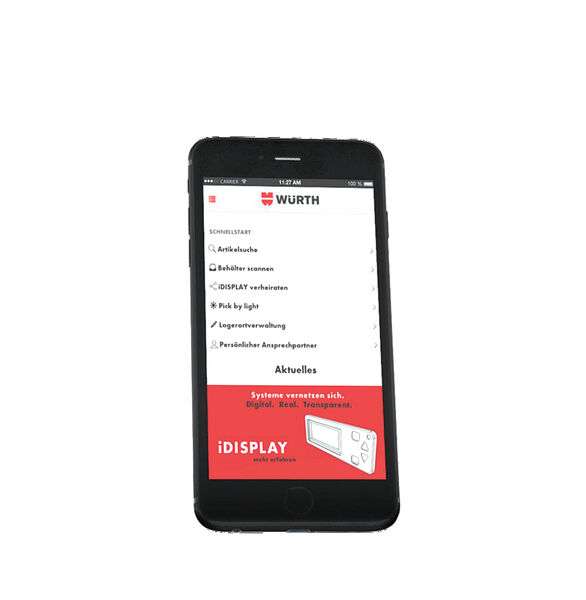 Die neue App CPS Mobile vernetzt sich mit dem I-Display und dessen Steuerung. (Bild: Würth Industrie Service)