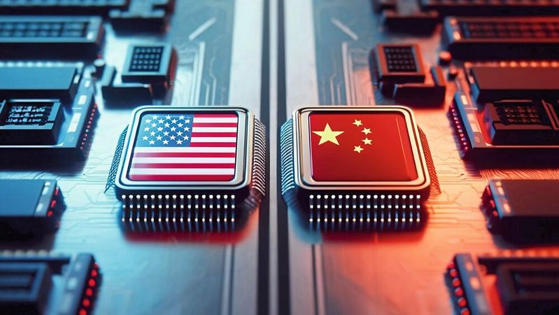 USA und China ringen um KI-Technologieführerschaft.(Bild:  KI-generiert)