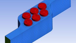 Netz eines luftgekühlten zylindrischen Zellmoduls. (Bild: Ansys)