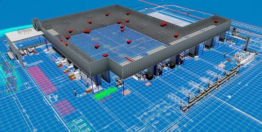 Das neue Zander-AKL in 3D: So soll die neue Autostore-Anlage in Freiburg umgesetzt werden.(Bild:  Element Logic)