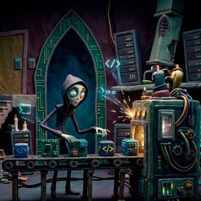 Automatisierte Angriffsfabrik: Laut HP setzen Cyberkriminelle zunehmend auf modulare Malware-Bausteine und KI-generierte Skripte, um Kampagnen schneller zusammenzustellen. (Bild: KI-generiert)