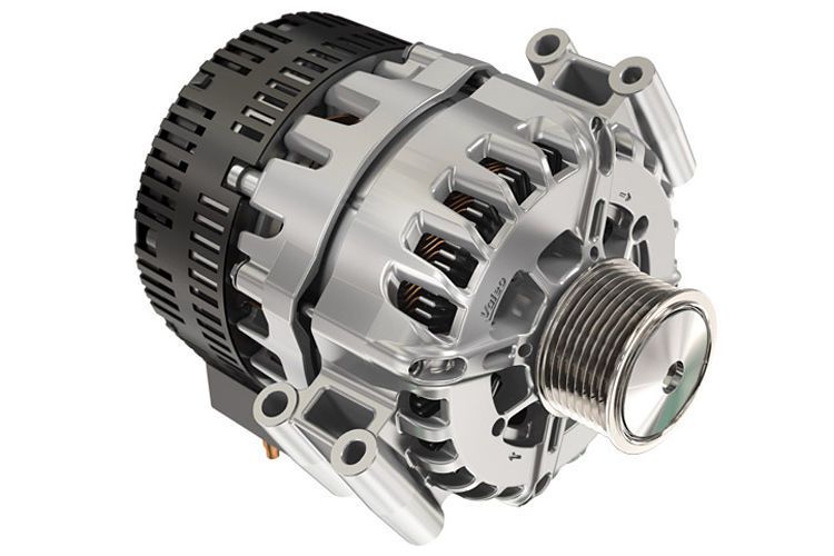 Valeo stellte insgesamt 14 Innovationen vor. Unter anderem seinen 48-Volt-Starter-Generator mit Riemenantrieb als pragmatische Lösung zur Etablierung von Hybridfahrzeugen. (Valeo)