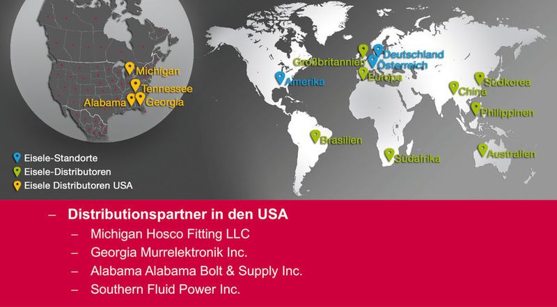 Um den US-ˇMarkt flächendeckend zu beliefern setzt Eisele auf mehrere große Distributionspartner (Eisele)